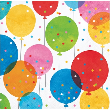 Creative Converting Birthday Confetti Balloons Beverage Napkins, 192PK 359287